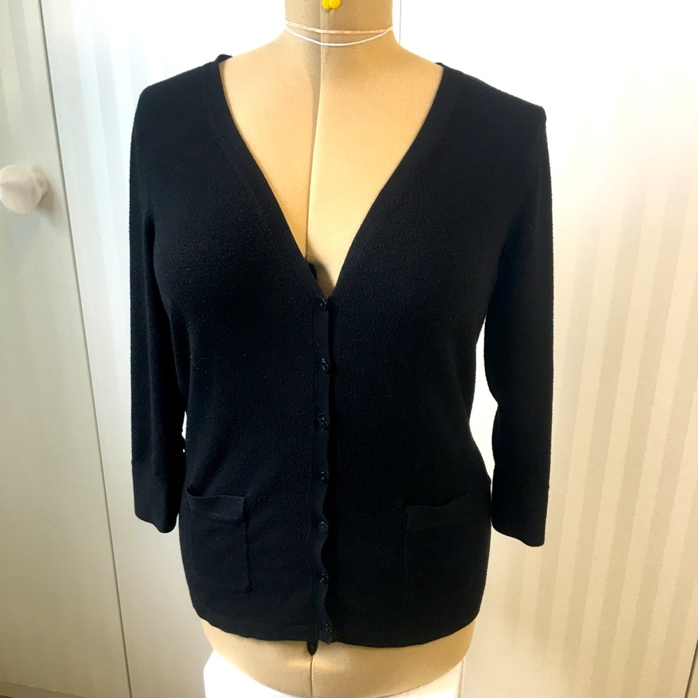 Ricki’s black fleece cardigan sweater small buttons Size L